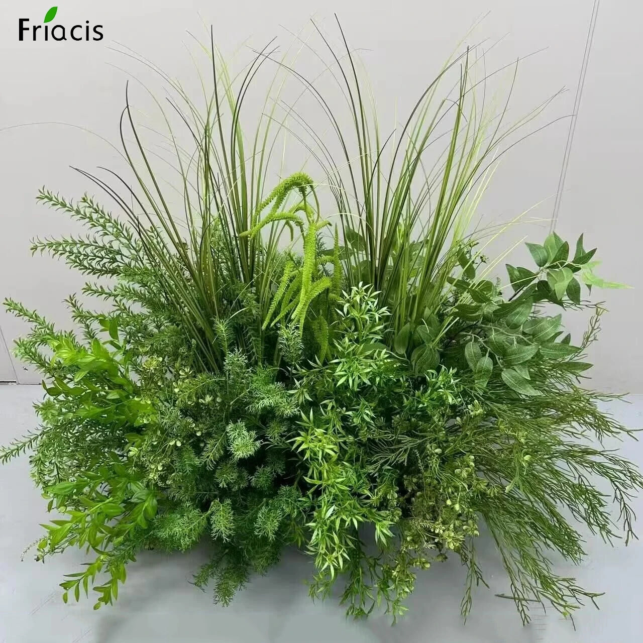 Green Plants Leaf Rose Flower Row Wedding Silk Table Floral Commercial Plaza Partition Hotel Scene Layout Floor Flowers Decor