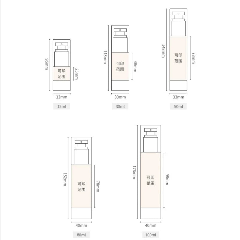 15/30/50/80/100ml AS Vacuum Lotion Spray Bottle Travel Portable Refillable Bottles Liquid Foundation  Cosmetics Tool Wholesale