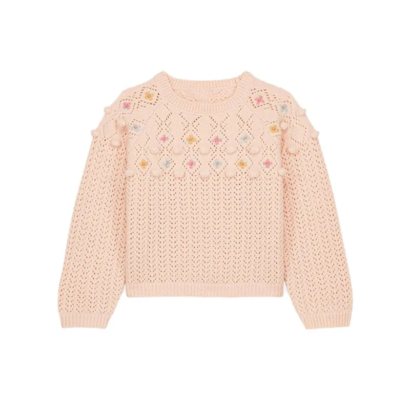 Kids Sweaters 2025 Winter Autumn LM Embroidery Girls Princess Dress Fashion Handmade Cardigan Knit Outwear Coat Clothing