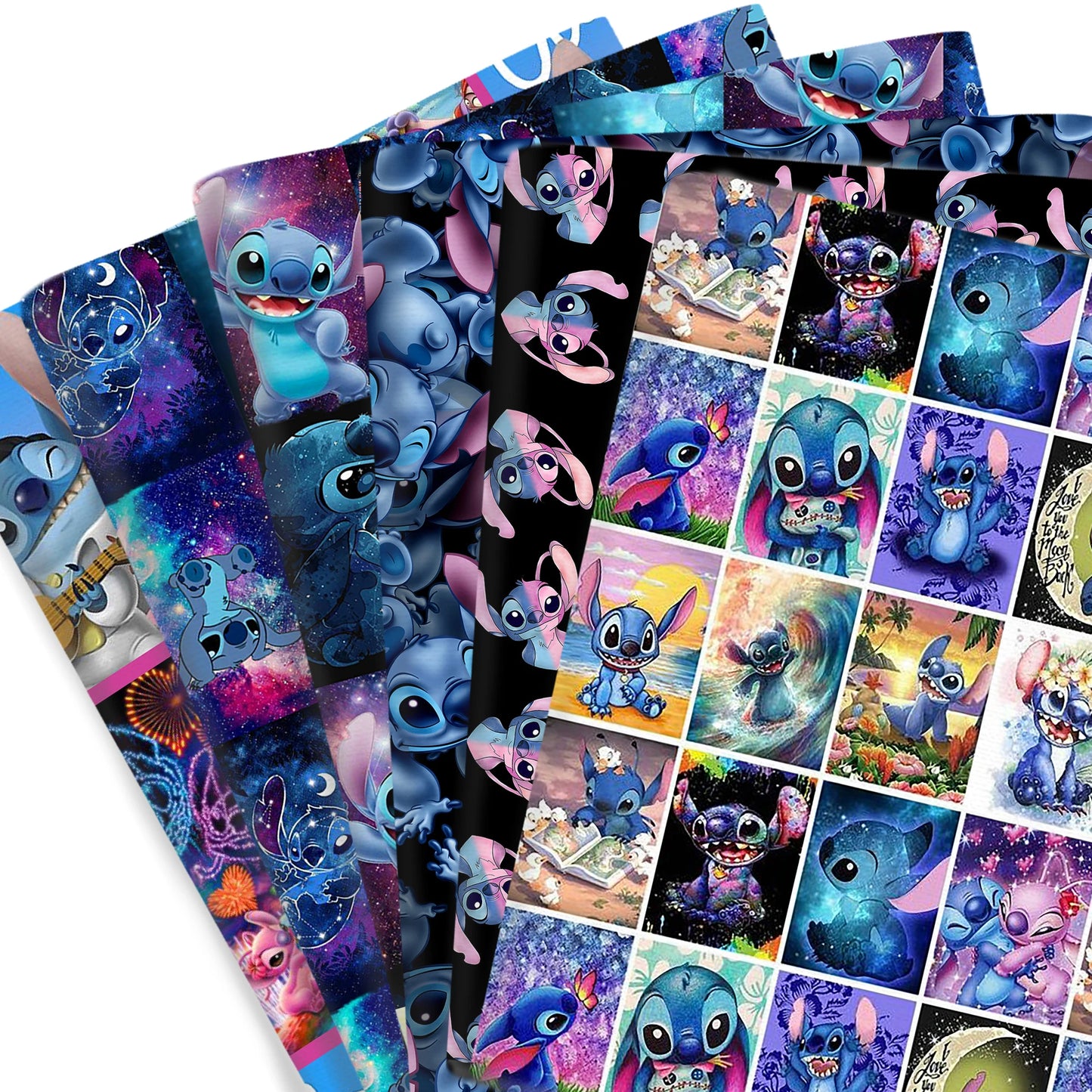 Lilo e Stitch Cartoon Fabrics Tape, Algodão poliéster a metro, Pano de costura, Vestir, Artesanato DIY, Tecido caseiro, 50x145cm