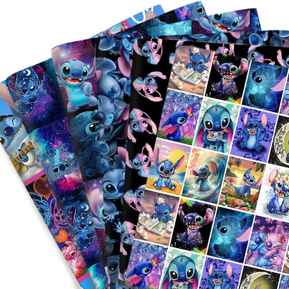 Lilo e Stitch Cartoon Fabrics Tape, Algodão poliéster a metro, Pano de costura, Vestir, Artesanato DIY, Tecido caseiro, 50x145cm