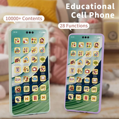 Kids Smart Simulation Phone Toy Rechargeable Touchscreen Early Education Learning Machine Light Music Educational Toy