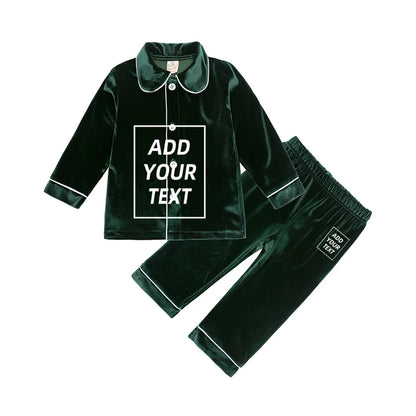 2025 Custom Christmas Pyjamas For Family Red Velvet Warm Kids Sets Boy Girl Clothes Xmas Set Children Costume Casual Homewear