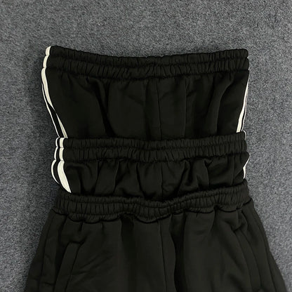 Trendy Wide Leg Pants Three Waist Letter Print Street Style Fashionable Sweatpants