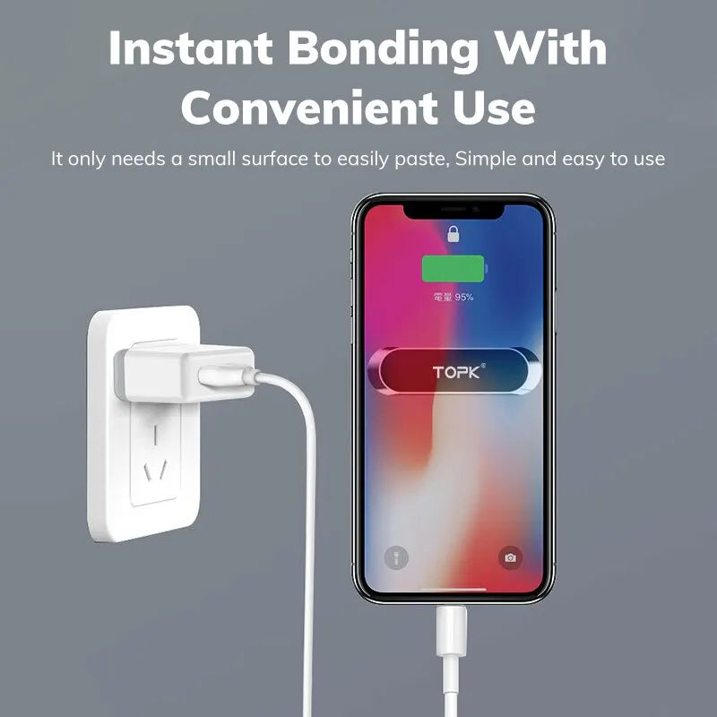 TOPK Metal Magnetic Car Phone Holder Universal Strip Shape Mobile Phone Stand Strong Magnet GPS Support Car Mount For iPhone 14