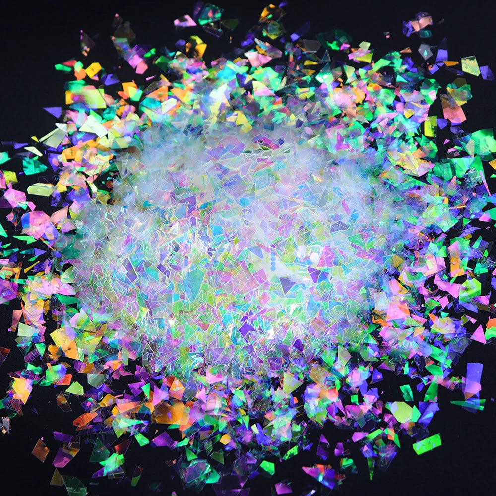 Iridescent Irregular Nail Glitter Flakes Nail Art Decoration AB Mermaid Broken Glass Foil For Manicure Design Nails Accessories