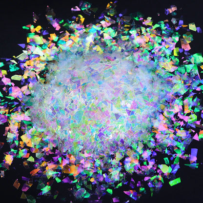 Iridescent Irregular Nail Glitter Flakes Nail Art Decoration AB Mermaid Broken Glass Foil For Manicure Design Nails Accessories