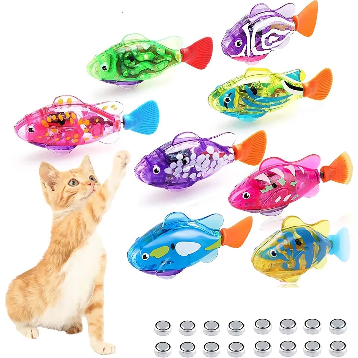 Luminous Kids Toys Electronic Swimming Fish Activated Glow Pet Toy for Kids & Cats, Bath/Pool Interactive Toy, Baby Shower Gift