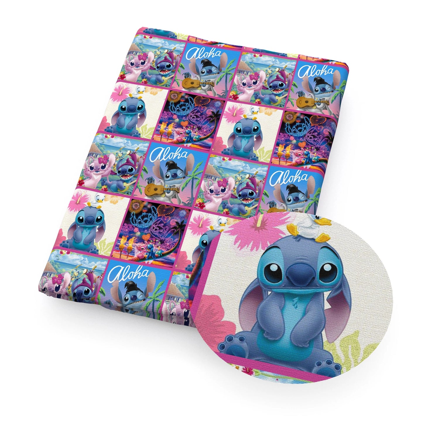 Lilo e Stitch Cartoon Fabrics Tape, Algodão poliéster a metro, Pano de costura, Vestir, Artesanato DIY, Tecido caseiro, 50x145cm