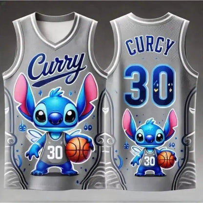 Summer New Girls Women's 3d Printed Stitch Boys Training Men's Sports Sleeveless Vest NO.30 Curry Basketball Tank Tops T-shirt