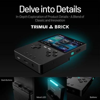 TRIMUI BRICK Portable Retro Game Console 400PPI IPS Screen Linux System 3000mAh Long-life Battery Mood LED Effect Gift Keycaps