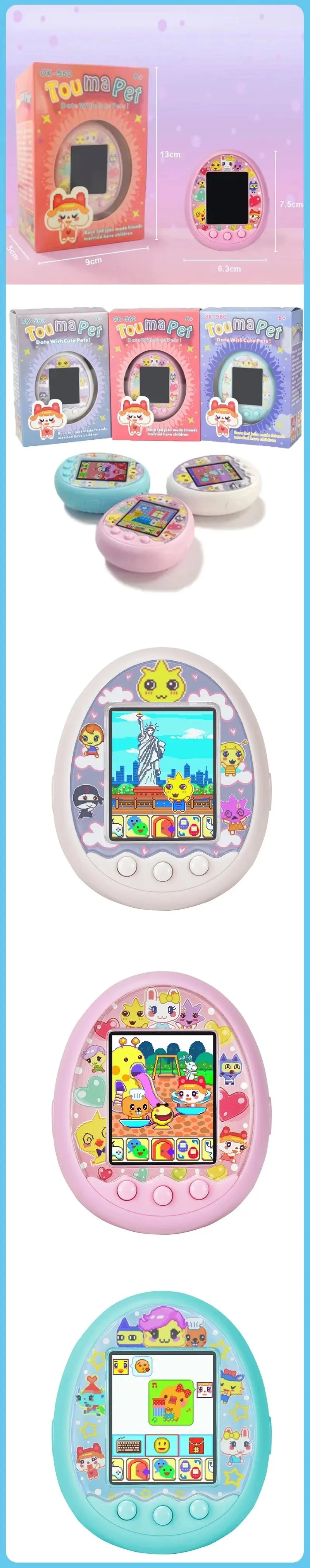 Electronic Virtual Pet With Color Screen Game Pocket Interactive Virtual Pet Dating Game Machine Kids Game Toys Girls