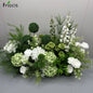 Green Plants Leaf Rose Flower Row Wedding Silk Table Floral Commercial Plaza Partition Hotel Scene Layout Floor Flowers Decor