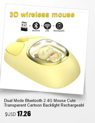Cute Cat 2.4G Wireless Bluetooth Tri-mode Mouse Creative kitten Mause Ergonomic USB 1200 DPI Mice For PC Laptop Kid Friend Gifts