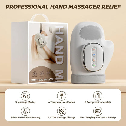 NEW Electric Hand Massager with Airbag Compress Carpal Tunnel Wrist Finger Massagers Portable Vibrating Gloves Kneading Rollers
