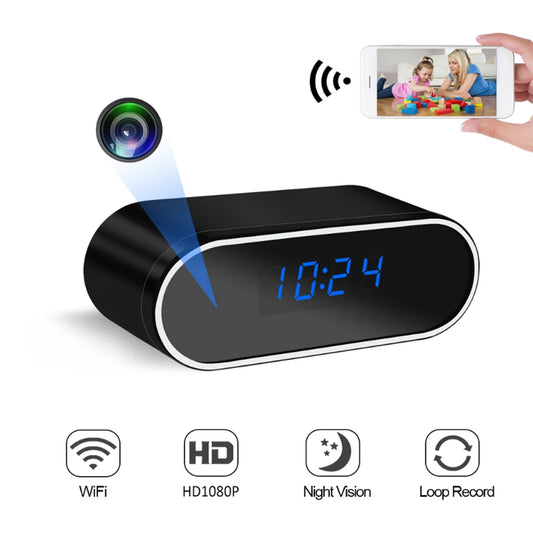 HD 1080P Clock WiFi Camera Mini Home Security Surveillance camera Infrared Night Vision Motion Remote Camera