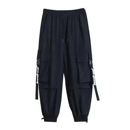 Streetwear Men's Jogger Cargo Pants Loose Fit Elastic Ankles for Autumn Korean Style Casual and Versatile Sports Pants S-3XL