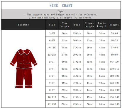2025 Custom Christmas Pyjamas For Family Red Velvet Warm Kids Sets Boy Girl Clothes Xmas Set Children Costume Casual Homewear