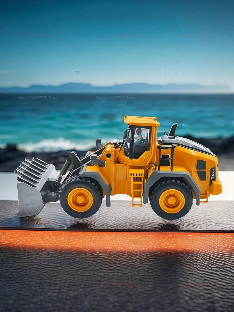 New Kids Remote Control Excavator Truck 4x4 Alloy Dump Loader Construction Vehicle Toy with Moving Parts Gift for Boys Girls