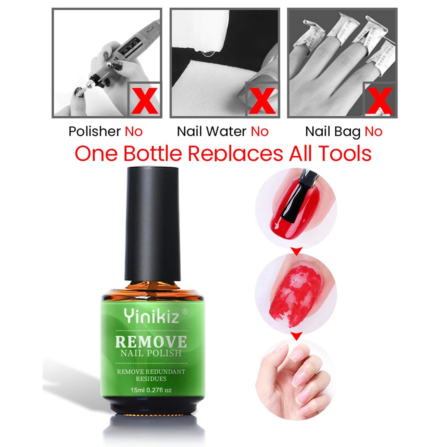 15ml Burst Gel Remover Soak Off UV Gel Nail Polish Acrylic Non-acetone Clean Degreaser Cleaner Nail Art Lacquer Remove