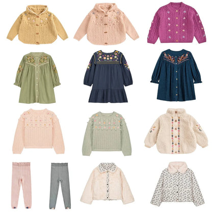 Kids Sweaters 2025 Winter Autumn LM Embroidery Girls Princess Dress Fashion Handmade Cardigan Knit Outwear Coat Clothing