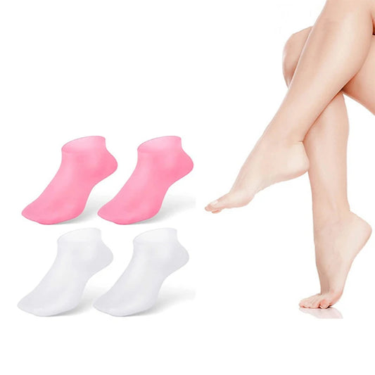 1 Pair Silicone Anti Crack Foot Mask Prevents Dryness Foot Spa Mask Pedicure Socks Moisturizing Gloves For Feet Care