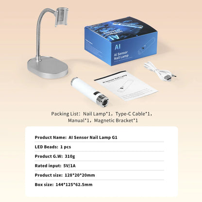 Cabine UV LED Portátil para Unhas - Sensor Inteligente
