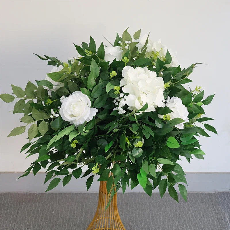 Baby blue rose delphinium Large Flower Ball Table CenterpieceEvent Wedding Decor Road Lead Artificial Floral Arrangement Bouquet