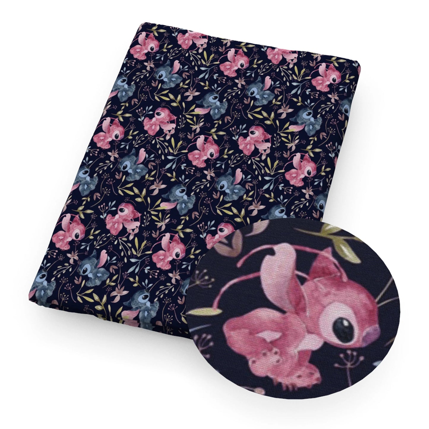 Lilo e Stitch Cartoon Fabrics Tape, Algodão poliéster a metro, Pano de costura, Vestir, Artesanato DIY, Tecido caseiro, 50x145cm