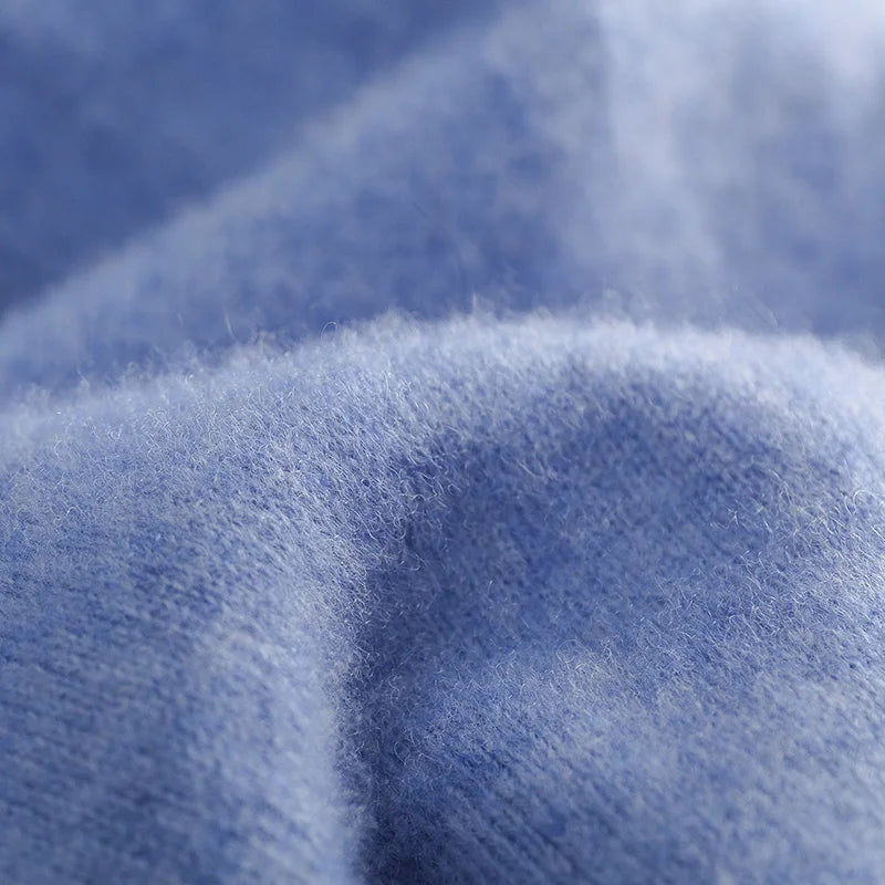 Autumn/Winter New Men's 100% Cashmere Pullover Business Casual Solid Knitted Sweater Loose V-neck Tops Basic Thick Warm Jumper