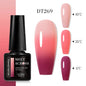 MEET ACROSS 75 Colors Thermal Nail Gel Polish 3 Colors Changing Nail Art Supplies for Manicure DIY Design Long Lasting UV/LED