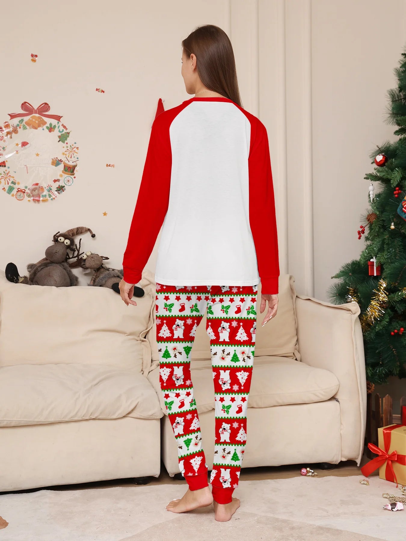 Christmas Family Matching Outfits Pajamas Clothing Sets 2024 Cartoon Print Mother Kid Baby Xmas Family Look Sleepwear Pyjamas