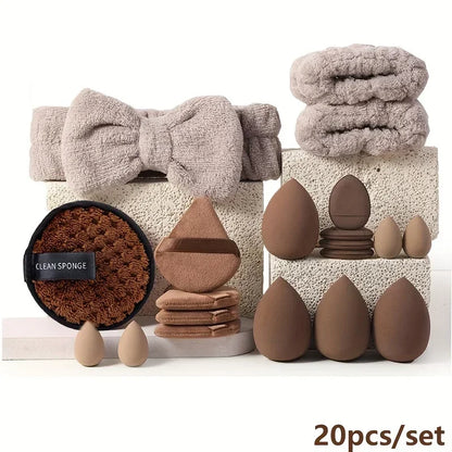 20/40PC makeup tool set large and small beauty sponges for flawless makeup application and removal of makeup full set of tools