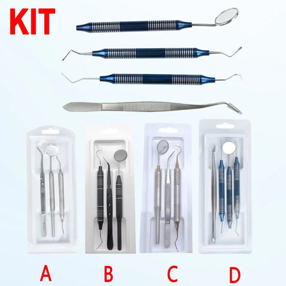 Dental Oral Cleaning Kit Scraper Mirror Scaler Set Plaque Remover Stainless Steel Care High Temperature Dentist Oral Care Tools