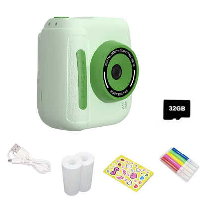 Kids Camera Toy 2.4 Inch IPS Screen 10X Zoom Dual Lens Video Recorder Instant Print Digital Camera for Kid Best Brithday Gifts