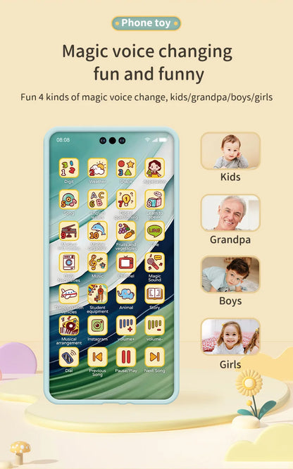 Kids Smart Simulation Phone Toy Rechargeable Touchscreen Early Education Learning Machine Light Music Educational Toy