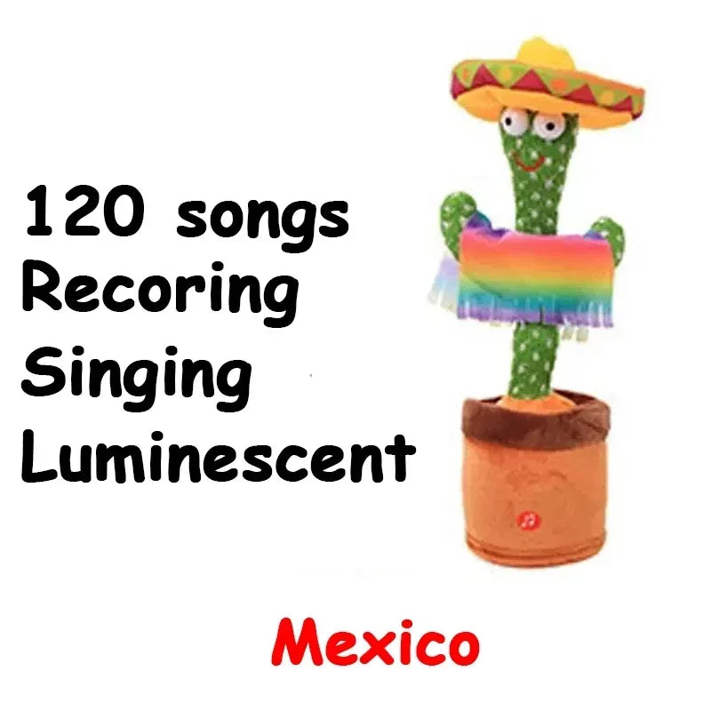 Dancing Cactus Toys Rechargeable Repeat Talking Plush Toy Singing Imitation Recording USB Baby Toy Early Education Funny Gifts