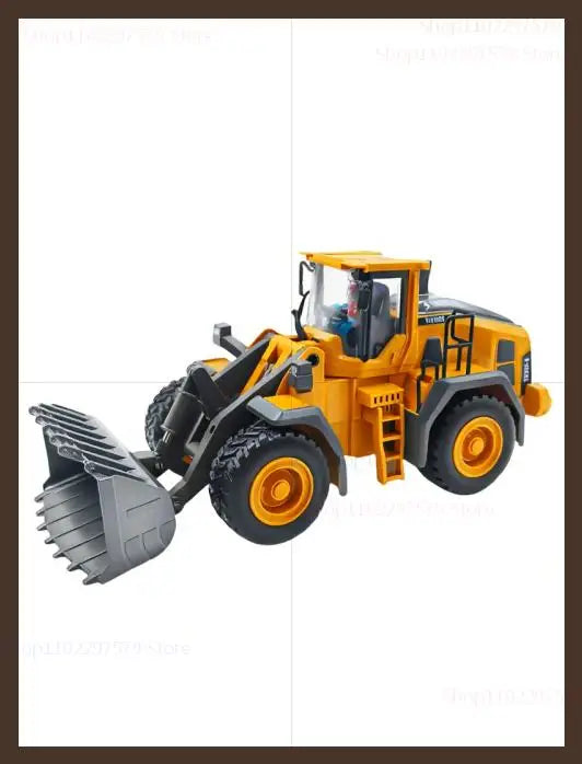 New Kids Remote Control Excavator Truck 4x4 Alloy Dump Loader Construction Vehicle Toy with Moving Parts Gift for Boys Girls
