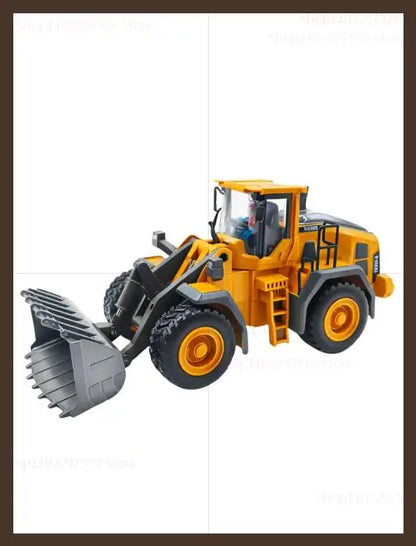 New Kids Remote Control Excavator Truck 4x4 Alloy Dump Loader Construction Vehicle Toy with Moving Parts Gift for Boys Girls