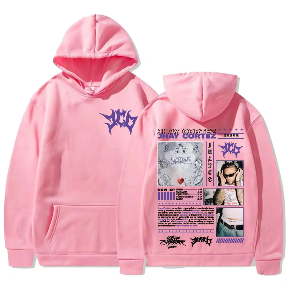 Rapper Jhay Cortez Jhayco Album 2025 Tour Merch Hoodies Harajuku Hip Hop Punk Sweatshirts Casual Comfort Fleece Pullovers Hoodie