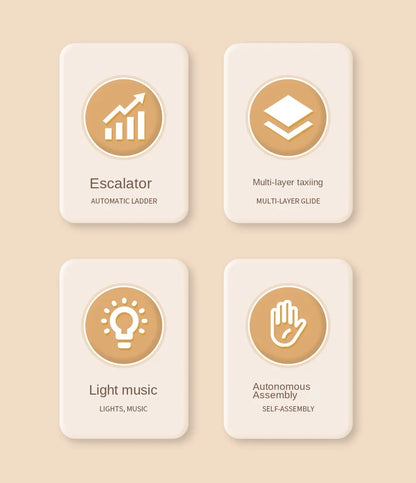 Electric Duck Track Rail Racing Slide Duckling Climbing Stairs Baby Toy LED Lights Musical Slide Roller Coaster Toys for Gift