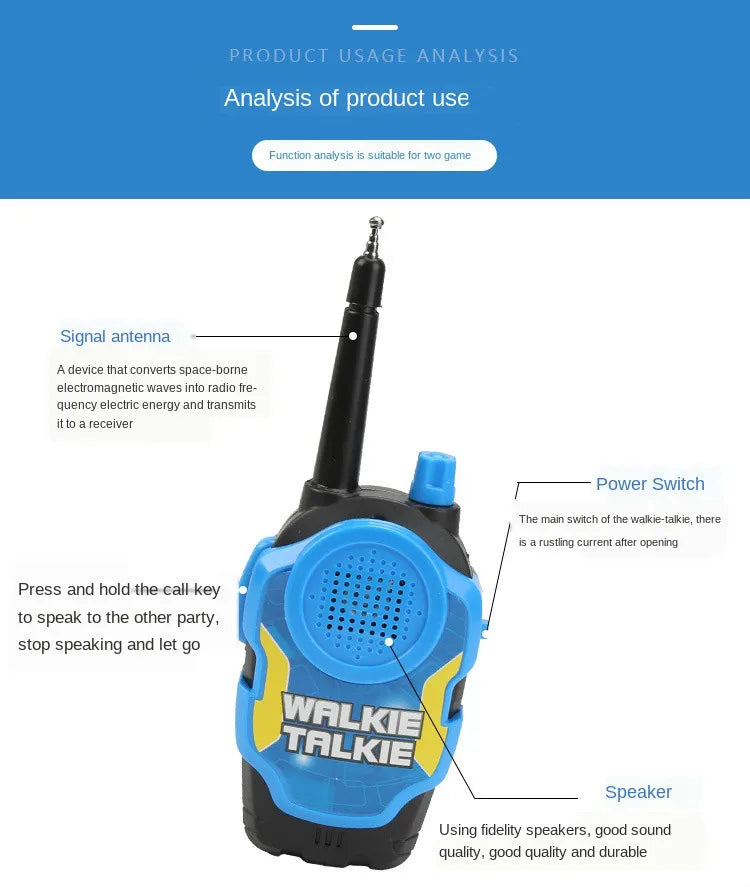 A Pair 50M Walkie Talkies Mini Portable Handheld Two-Way Radio Toy For Kids Children‘s Day Birthday Gifts Outdoor Interphone Toy