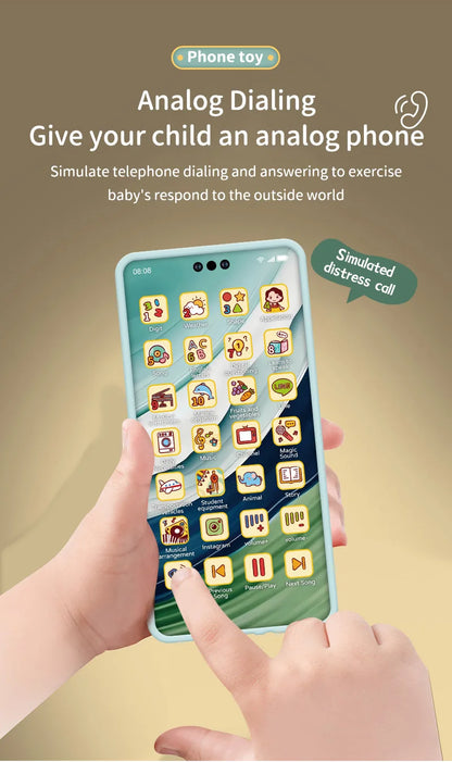 Kids Smart Simulation Phone Toy Rechargeable Touchscreen Early Education Learning Machine Light Music Educational Toy