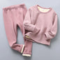 Extra Warm Plush Lined Children Striped Homewear Sleepwear Autumn and Winter Pajama Sets Suitable Kids Comfortable and Style