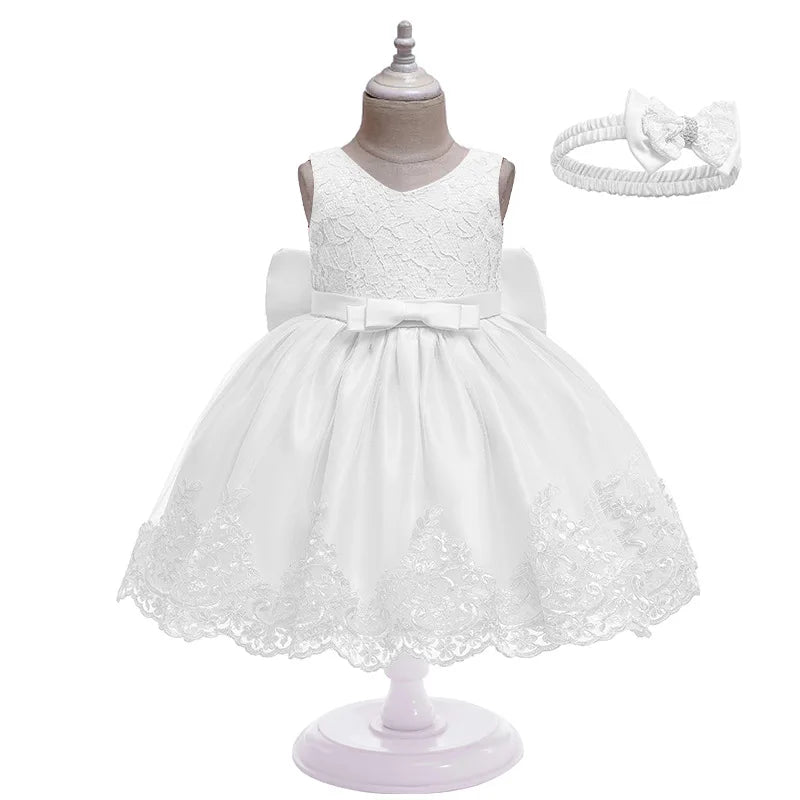 3D Flower Girls Party Princess Dress for Baby Christmas Gown 1-10 Yrs Birthday Bow Tulle Bridemaid Dresses Wedding Kids Clothing
