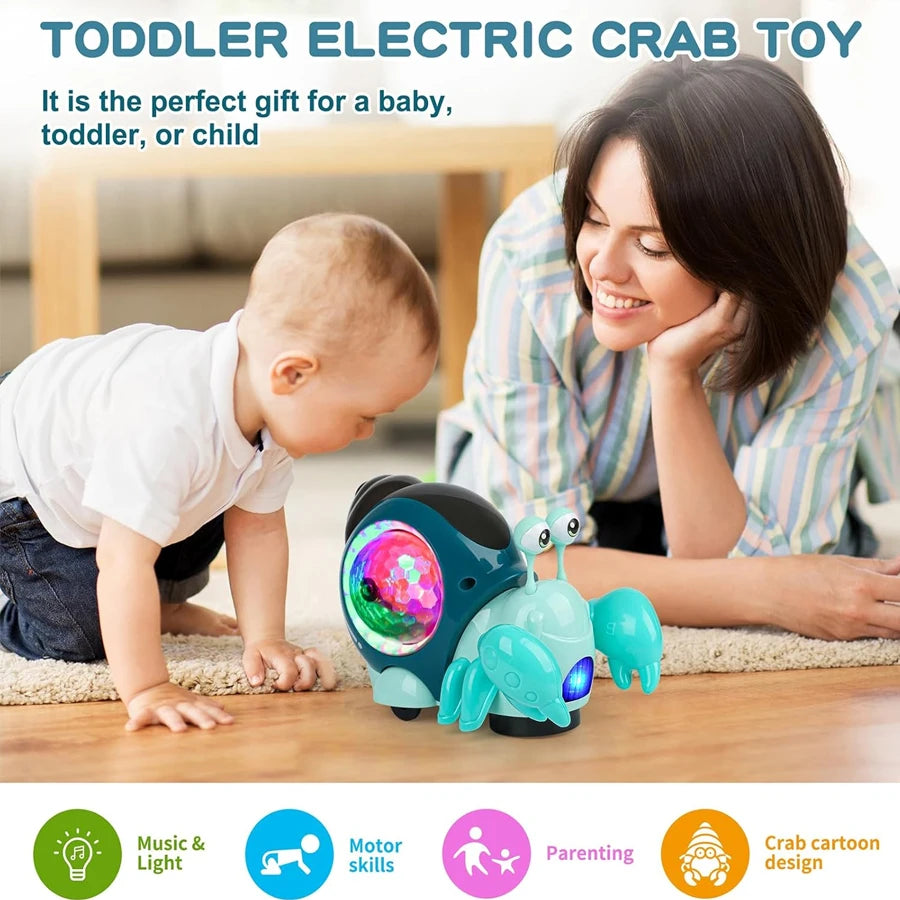 Luminous Snail Toy,Baby Electric Snail Toy, 2025 New Crawling Snail Toys,Musical Crawling Toys,Moving Interactive Sensory Toy