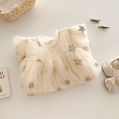 5624 Baby Girls' Dress 2025 New Spring Summer New Gauze Baby Girl's Princess Clothes 0-5Year Kid's Dress