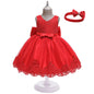 3D Flower Girls Party Princess Dress for Baby Christmas Gown 1-10 Yrs Birthday Bow Tulle Bridemaid Dresses Wedding Kids Clothing