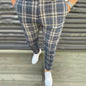 Men Casual Trousers Fashion Classic Plaid Trousers Man Slim Fit Business Pencil Pants Checkered Pattern Pants Streetwear