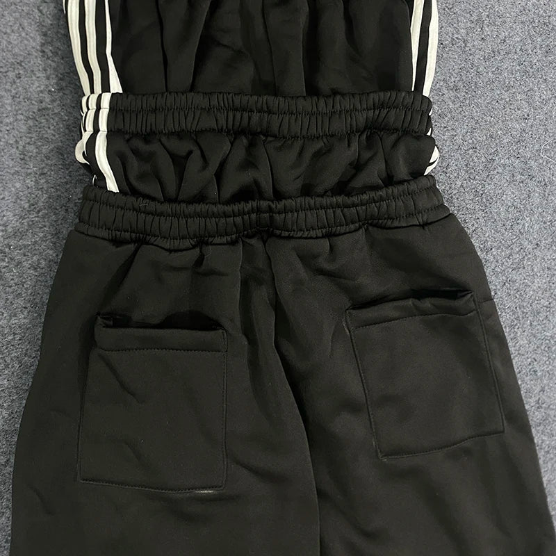 Trendy Wide Leg Pants Three Waist Letter Print Street Style Fashionable Sweatpants